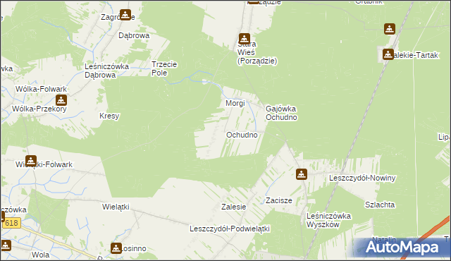 mapa Ochudno, Ochudno na mapie Targeo