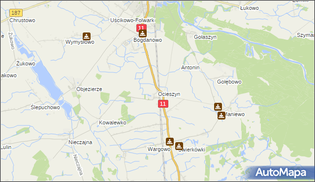 mapa Ocieszyn, Ocieszyn na mapie Targeo