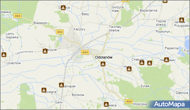 mapa Odolanów powiat ostrowski, Odolanów powiat ostrowski na mapie Targeo
