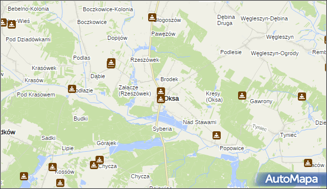 mapa Oksa, Oksa na mapie Targeo