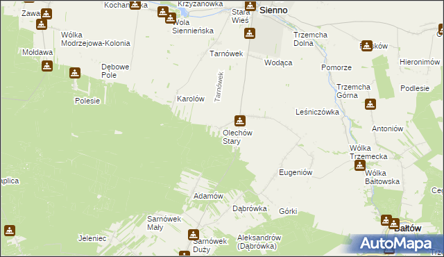 mapa Olechów Stary, Olechów Stary na mapie Targeo