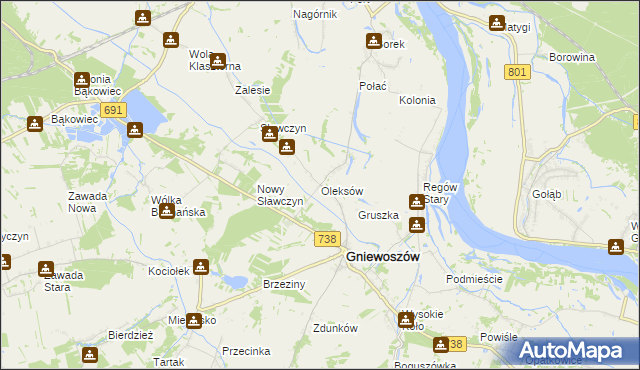 mapa Oleksów, Oleksów na mapie Targeo