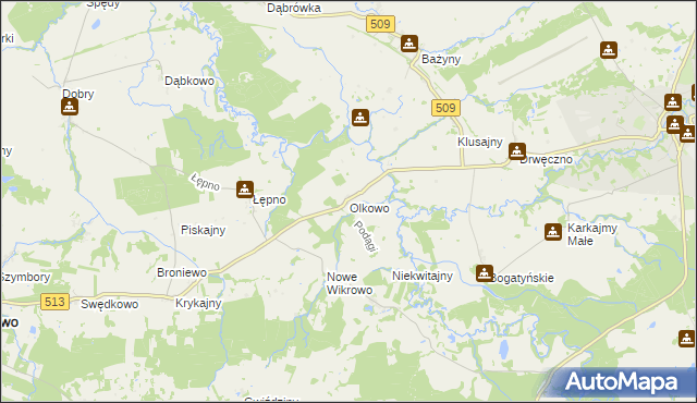 mapa Olkowo, Olkowo na mapie Targeo