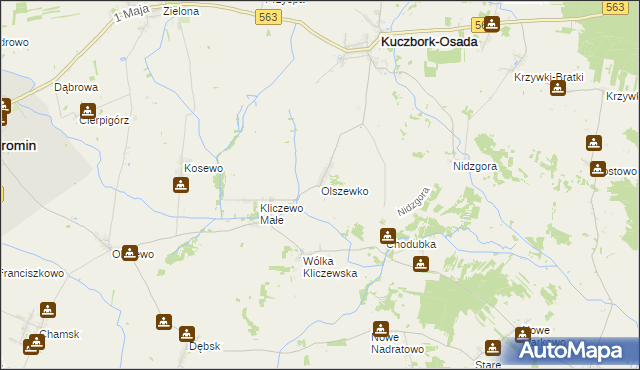 mapa Olszewko gmina Kuczbork-Osada, Olszewko gmina Kuczbork-Osada na mapie Targeo