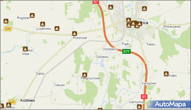 mapa Olszewo gmina Nidzica, Olszewo gmina Nidzica na mapie Targeo