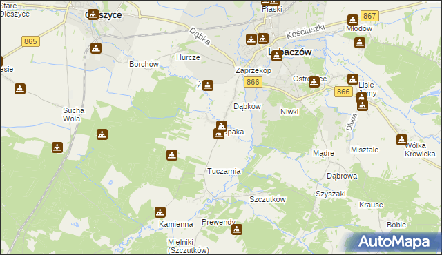mapa Opaka, Opaka na mapie Targeo