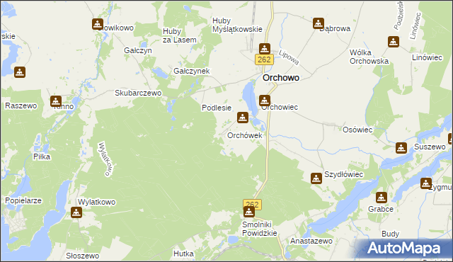 mapa Orchówek gmina Orchowo, Orchówek gmina Orchowo na mapie Targeo