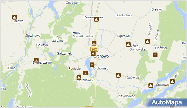 mapa Orchowo, Orchowo na mapie Targeo