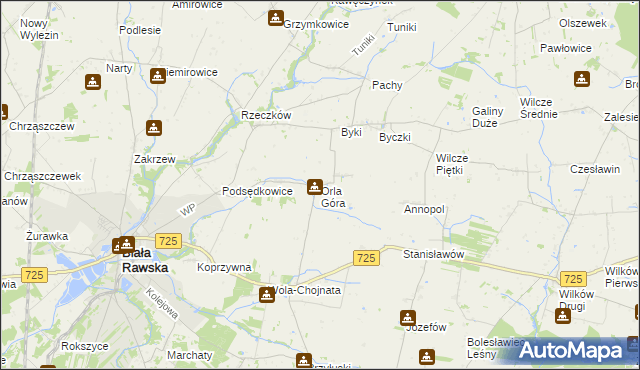 mapa Orla Góra, Orla Góra na mapie Targeo