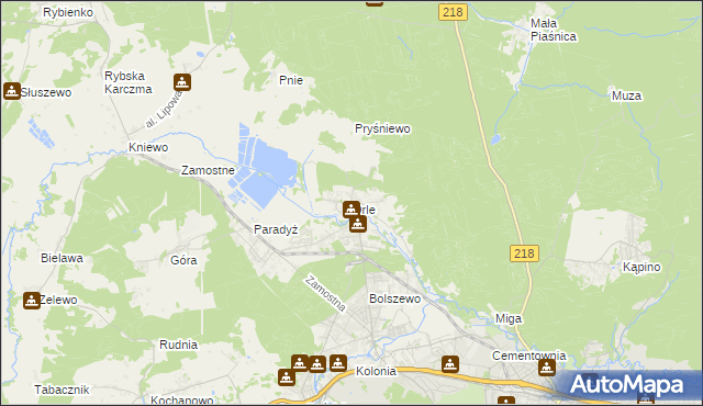 mapa Orle gmina Wejherowo, Orle gmina Wejherowo na mapie Targeo