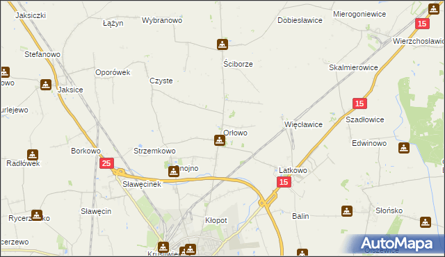 mapa Orłowo gmina Inowrocław, Orłowo gmina Inowrocław na mapie Targeo