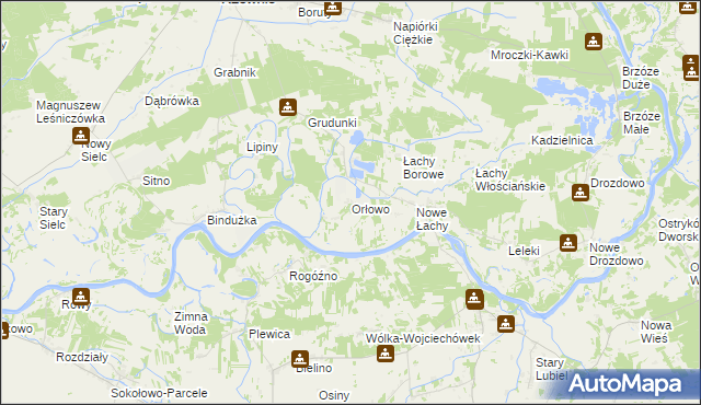 mapa Orłowo gmina Rzewnie, Orłowo gmina Rzewnie na mapie Targeo