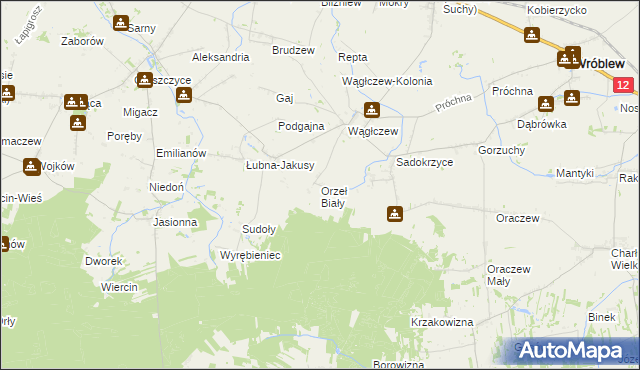 mapa Orzeł Biały, Orzeł Biały na mapie Targeo