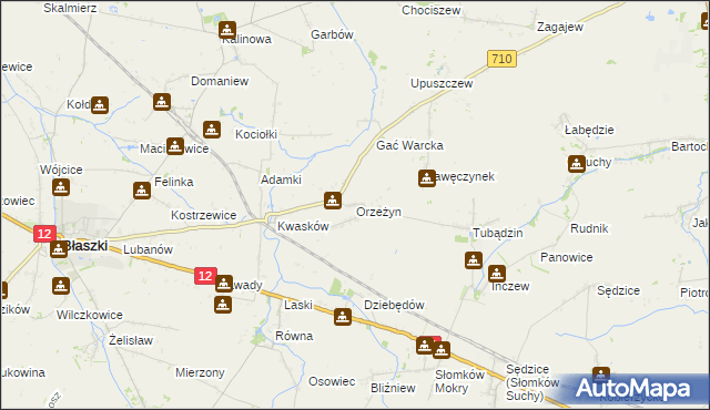 mapa Orzeżyn, Orzeżyn na mapie Targeo