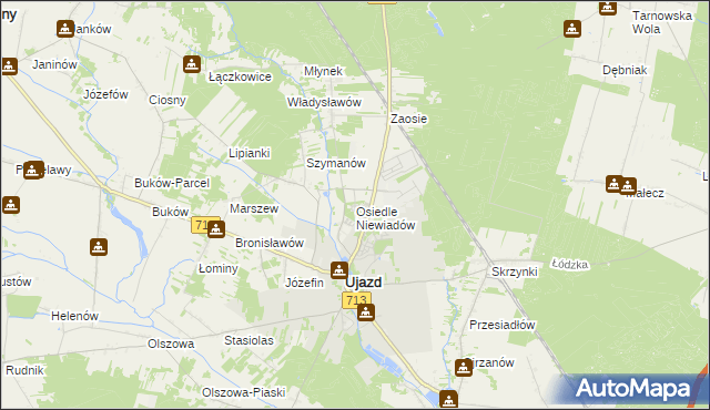 mapa Osiedle Niewiadów, Osiedle Niewiadów na mapie Targeo