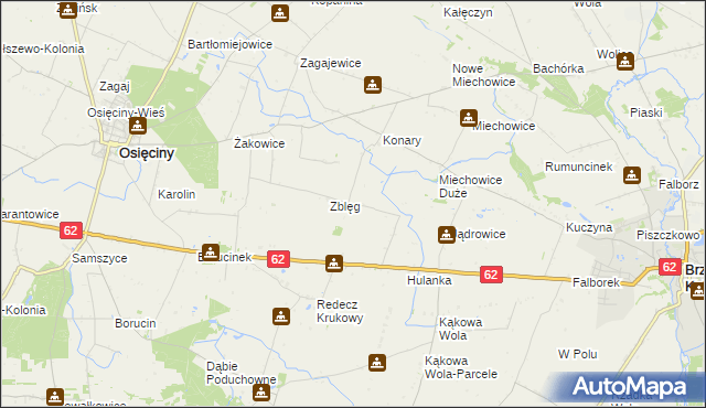 mapa Osłonki, Osłonki na mapie Targeo