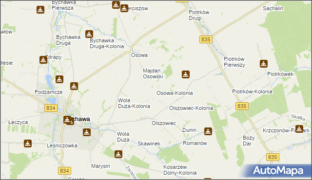 mapa Osowa-Kolonia, Osowa-Kolonia na mapie Targeo
