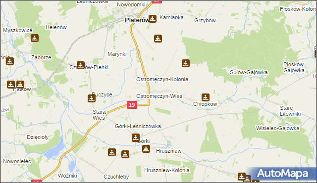 mapa Ostromęczyn, Ostromęczyn na mapie Targeo