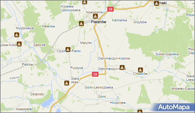 mapa Ostromęczyn-Kolonia, Ostromęczyn-Kolonia na mapie Targeo