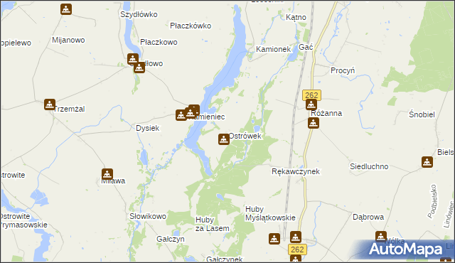 mapa Ostrówek gmina Orchowo, Ostrówek gmina Orchowo na mapie Targeo