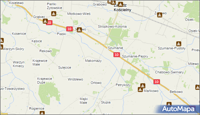 mapa Ostrowy gmina Zawidz, Ostrowy gmina Zawidz na mapie Targeo