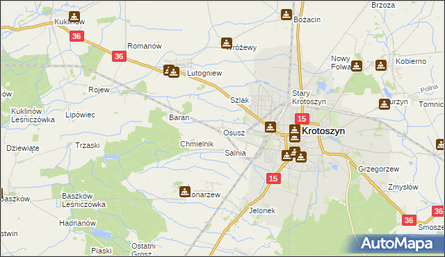 mapa Osusz, Osusz na mapie Targeo