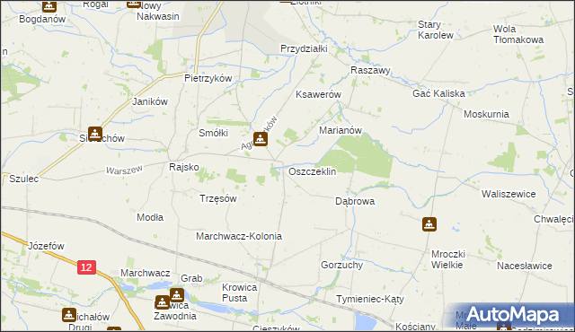 mapa Oszczeklin, Oszczeklin na mapie Targeo