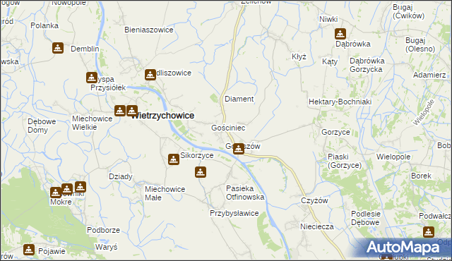 mapa Otfinów, Otfinów na mapie Targeo