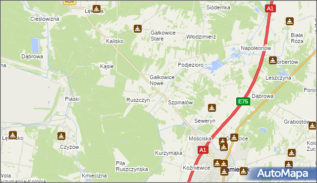 mapa Ozga, Ozga na mapie Targeo