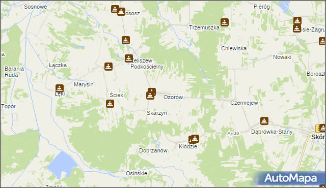 mapa Ozorów, Ozorów na mapie Targeo
