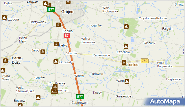 mapa Pabierowice, Pabierowice na mapie Targeo