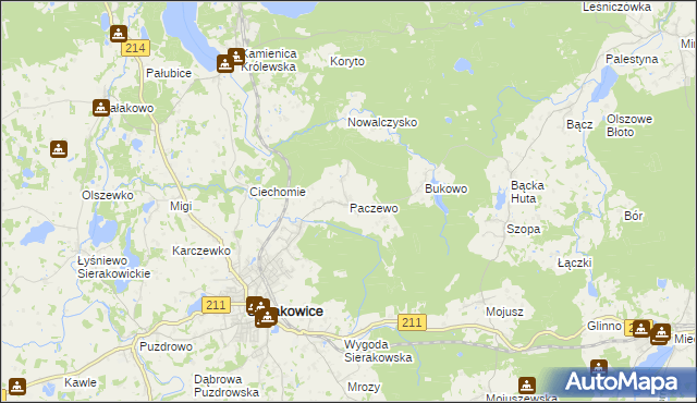 mapa Paczewo, Paczewo na mapie Targeo