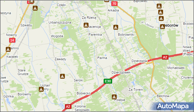 mapa Parma, Parma na mapie Targeo