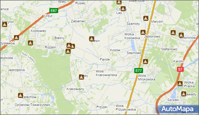 mapa Parole, Parole na mapie Targeo