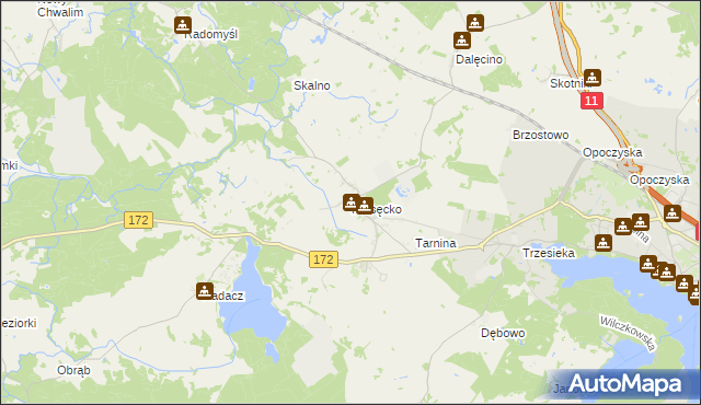 mapa Parsęcko, Parsęcko na mapie Targeo