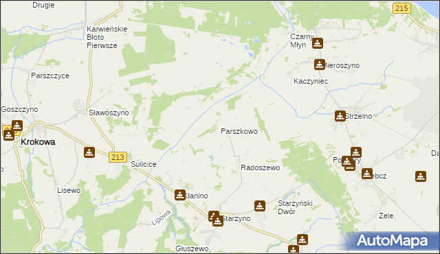 mapa Parszkowo, Parszkowo na mapie Targeo