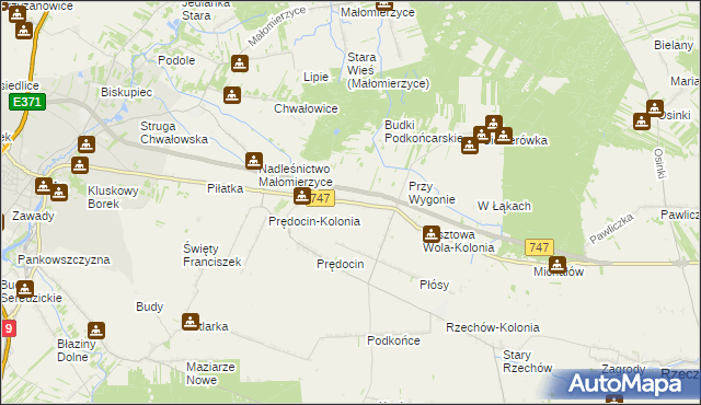 mapa Pasztowa Wola, Pasztowa Wola na mapie Targeo