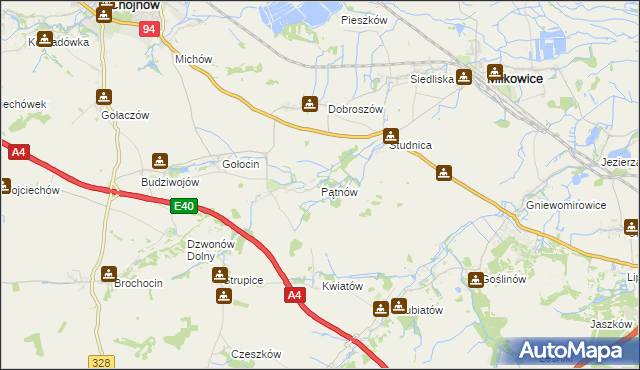 mapa Pątnów gmina Chojnów, Pątnów gmina Chojnów na mapie Targeo