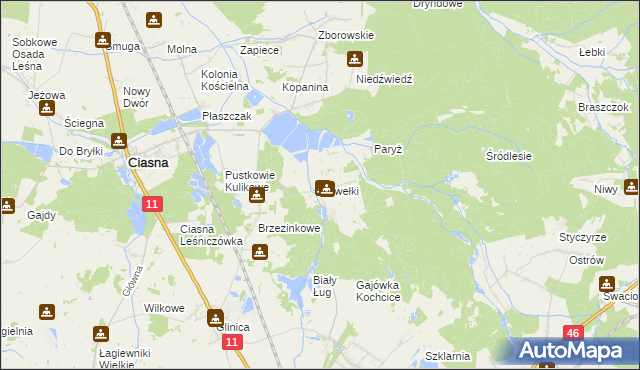 mapa Pawełki gmina Kochanowice, Pawełki gmina Kochanowice na mapie Targeo