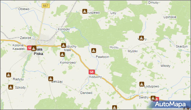mapa Pawłocin, Pawłocin na mapie Targeo