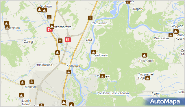 mapa Pawłówek gmina Pułtusk, Pawłówek gmina Pułtusk na mapie Targeo