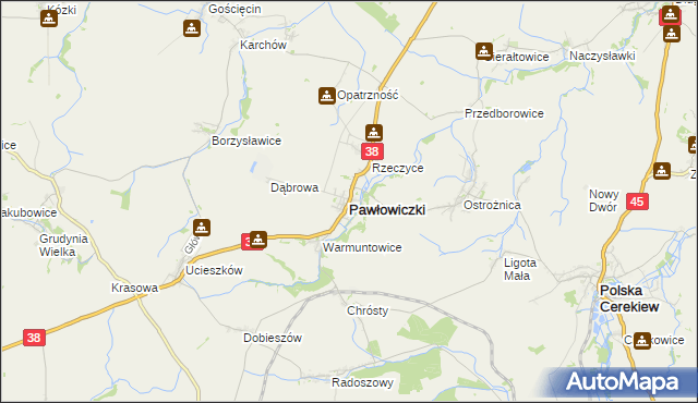 mapa Pawłowiczki, Pawłowiczki na mapie Targeo