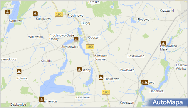 mapa Pawłowo Żońskie, Pawłowo Żońskie na mapie Targeo