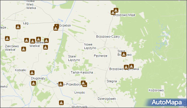 mapa Pęcherze, Pęcherze na mapie Targeo