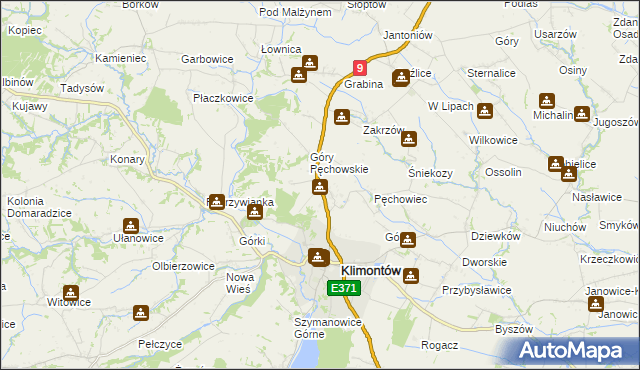 mapa Pęchów, Pęchów na mapie Targeo