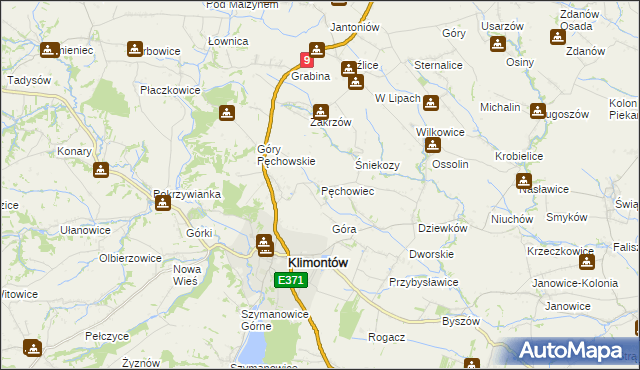 mapa Pęchowiec, Pęchowiec na mapie Targeo