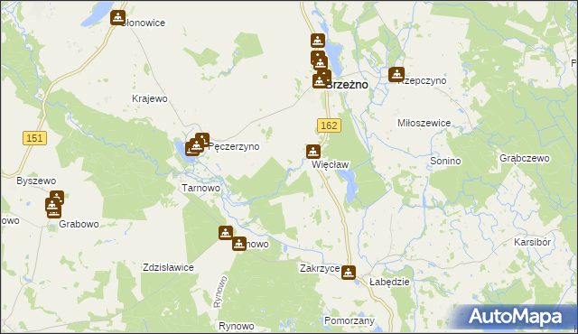 mapa Pęczerzyński Młyn, Pęczerzyński Młyn na mapie Targeo