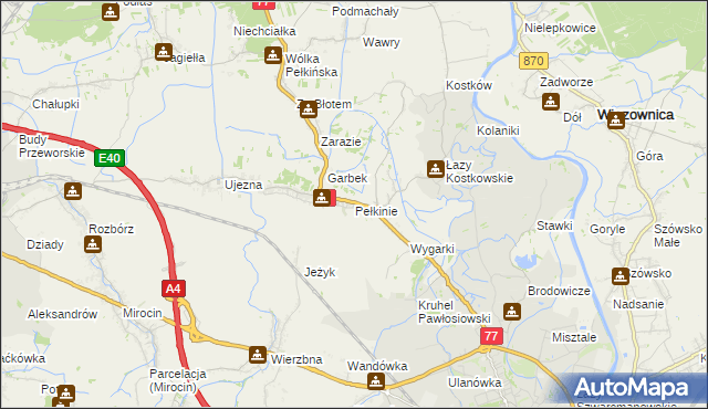 mapa Pełkinie, Pełkinie na mapie Targeo