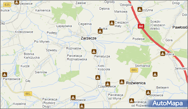 mapa Pełnatycze, Pełnatycze na mapie Targeo