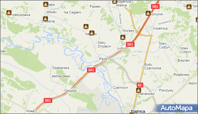 mapa Pęza, Pęza na mapie Targeo